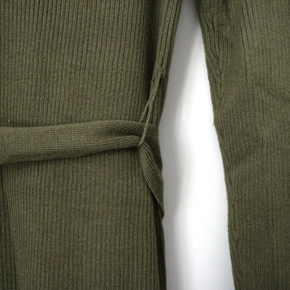 Express Green Long Ribbed Cardigan - Picture 4 of 5